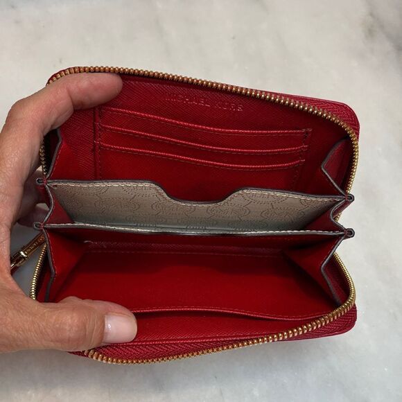 Michael Kors Ostrich Leather Full Zip Wristlet Clutch Wallet NWOT - Picture 14 of 16